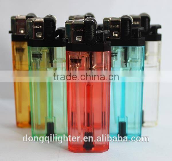 plastic eight angel Black head transparent refillable flint lighter
