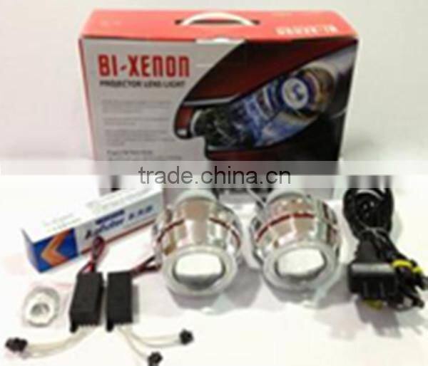 Latest Hot Sale! Square double angel eyes motorcycle headlights, HID bixenon projector lens headlight
