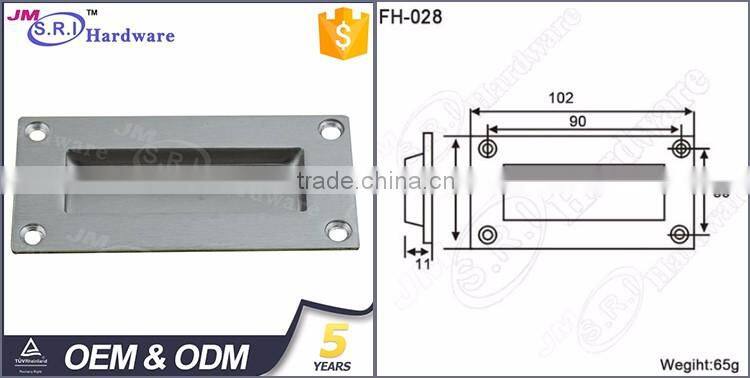 Surface mounted 304 stainless steel flush drawer pull handle