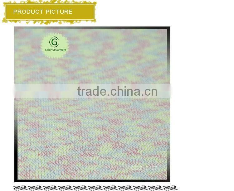Colorful space dye yarn coarser spun knit interlock fabric