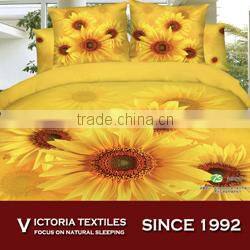sunflower pattern printed cotton bedding duvet cover sets with bed set 4PCS