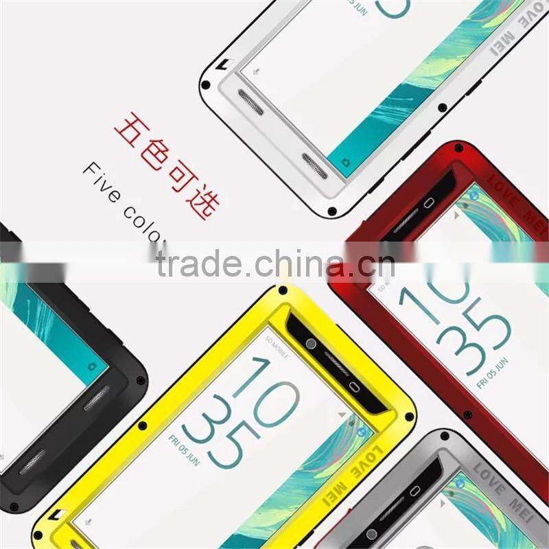 For Sony Xperia X Case Love Mei Powerful Rugged Waterproof Shockproof Dirtproof Case with Glass Metal Aluminum case