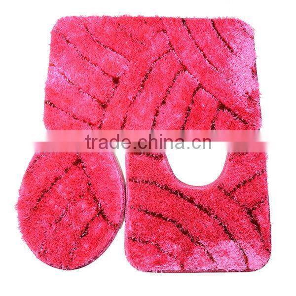 shaggy silk polyester carpet for bath room