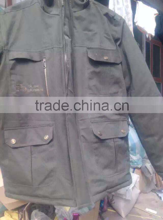 Factory direct supply of outdoor leisure suit overalls for foreign men green Cotton-padded jacket