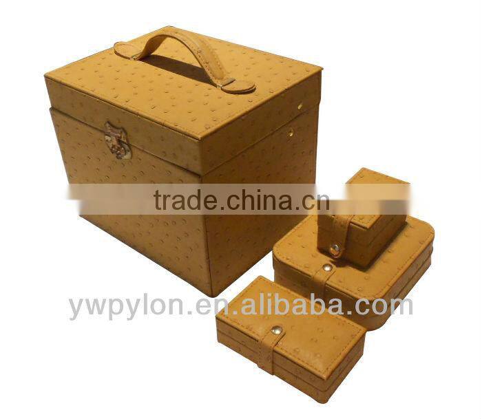 Yellow PU leather jewelry case