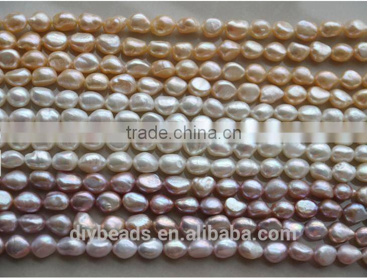 10-11mm Natural white Freshwater pearls AAA grade baroque Pearls