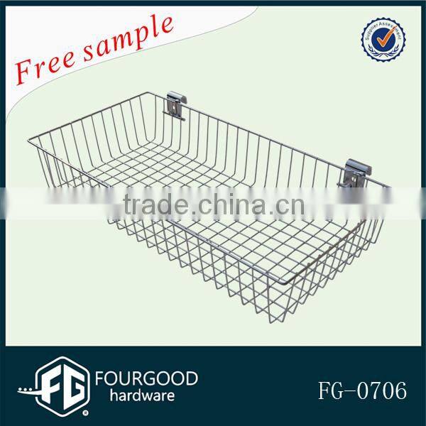 Slatwall Chrome Metal Hanging Wire Basket