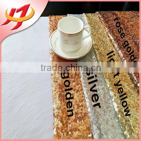 Cheap glitter shiny gold sequin laser cut felt table runner