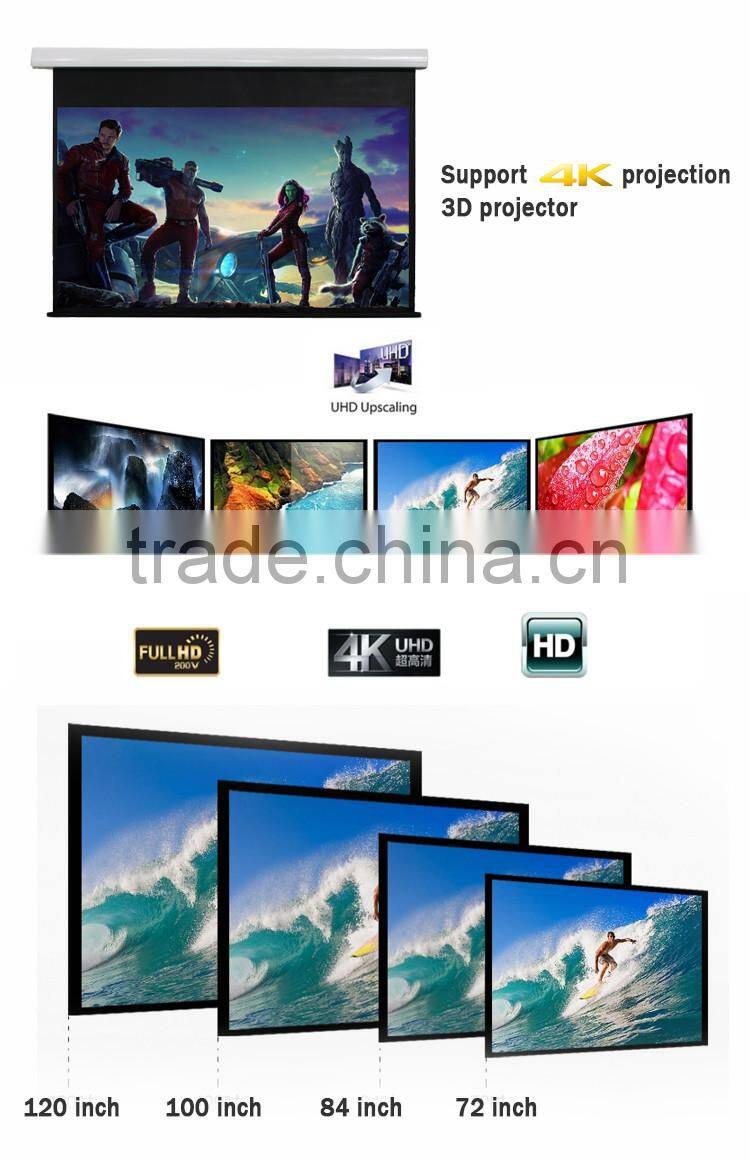 4:3 120 inch motorized rear projector screen with remote control
