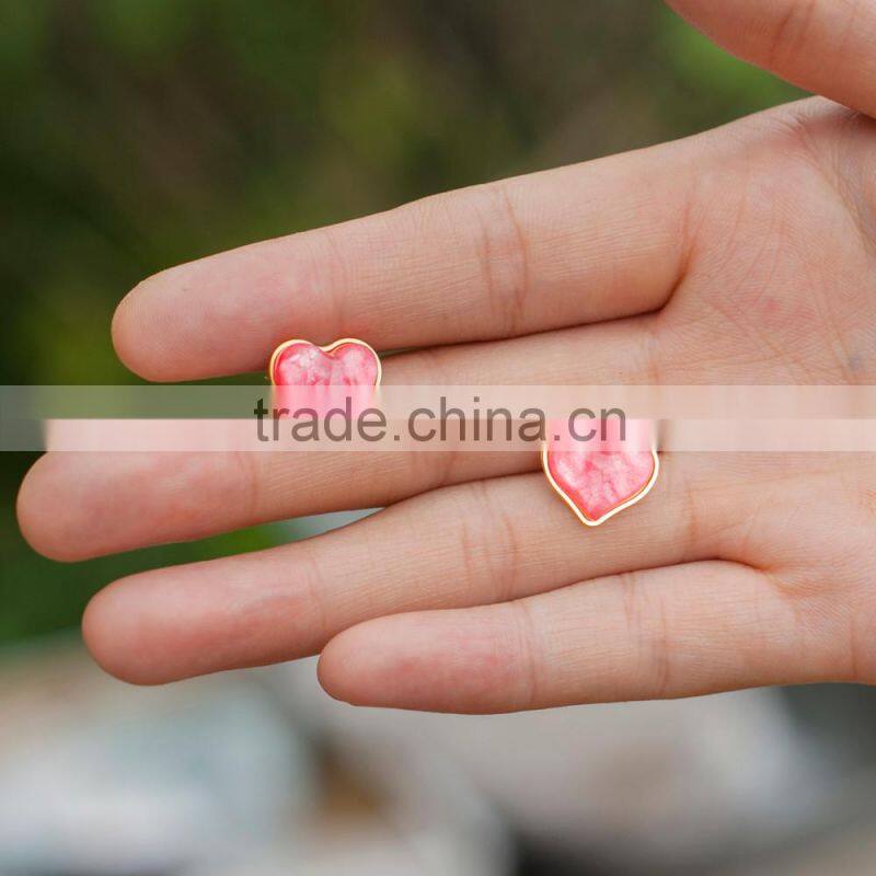 latest design enamel pink fancy earrings for party girls