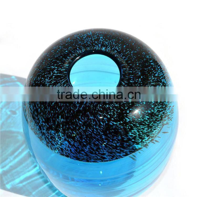 Mouth Blowing Sea Blue Color A Set Of Art Mediterranean Style Glass Vase For Centerpieces Wedding