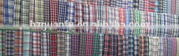 40*40 100%cotton stock plaid yarn dyed fabric