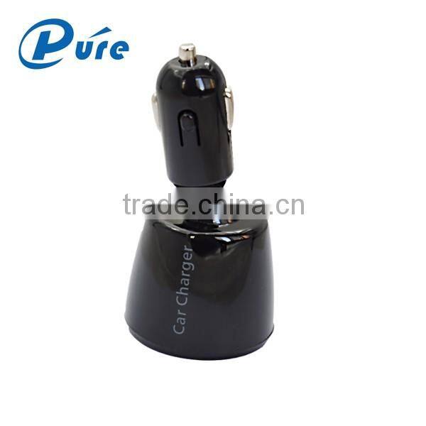 4 in 1 Dual USB 360-Degree Rotation Car Charger Cigarette Lighter Plug With Digital Voltmeter Ammeter Temperature Gauge for Cell