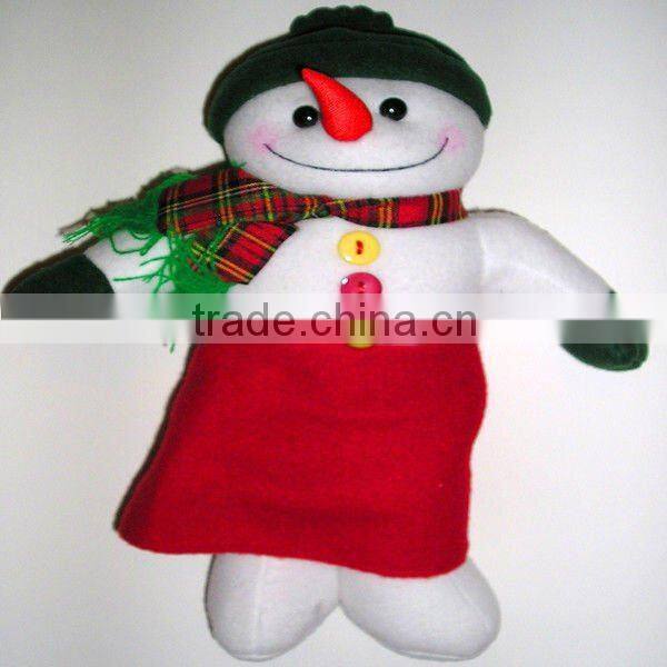 trendy sitting plush doll stuffed LED light snowman toy for Christmas and valentine's day