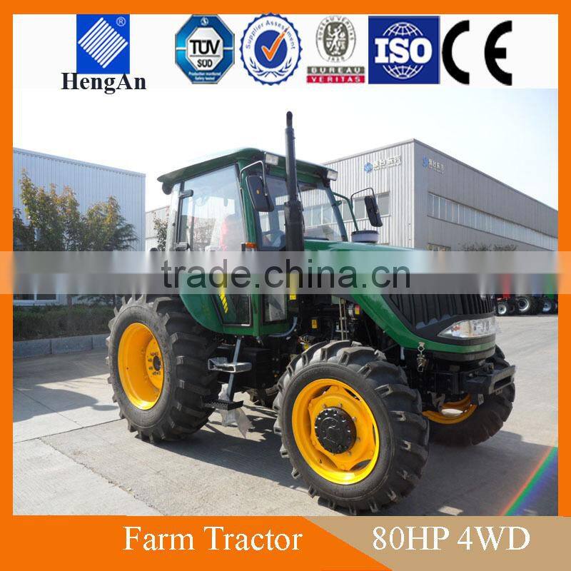 80HP 4WD Tractor with YTO Engine and A/C Cabin