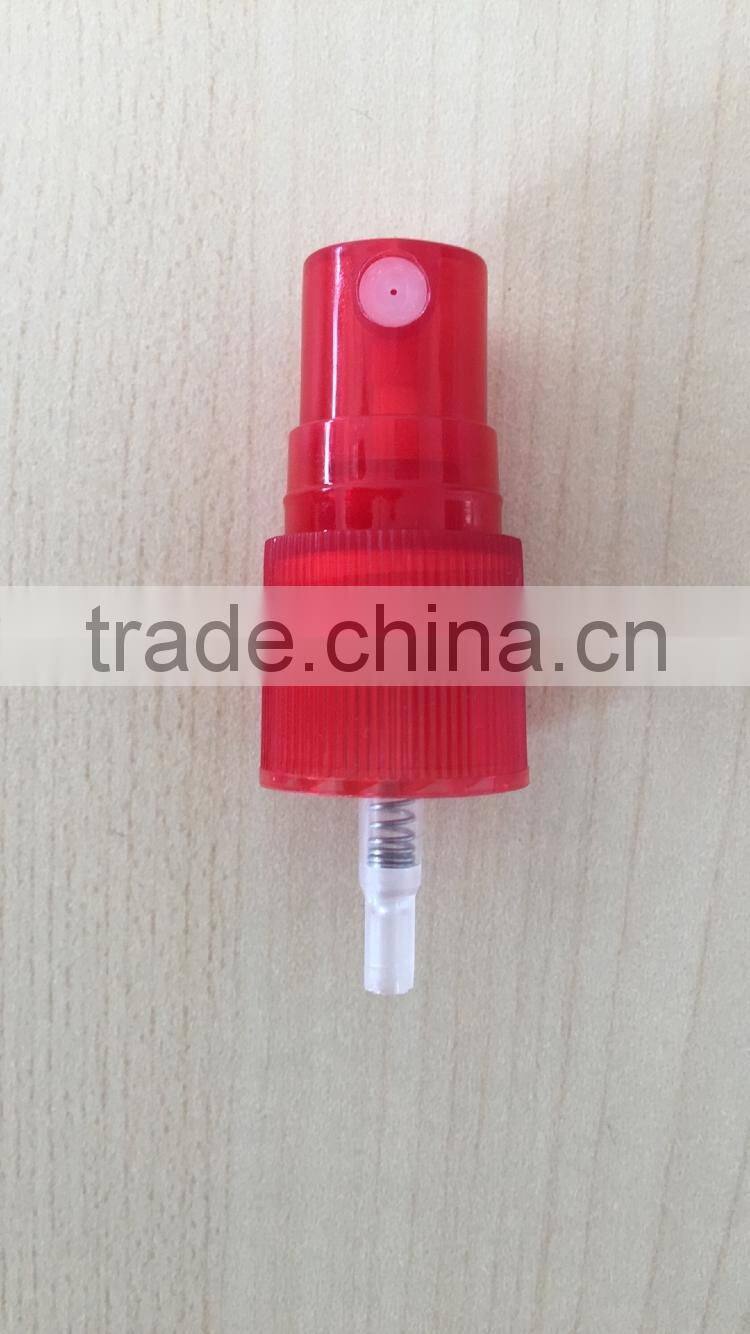 red plastic spray pump for bottle use
