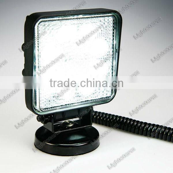 Square 24W Heavy Duty High Powered LED Flood Light with Magnetic Base work light for tructor