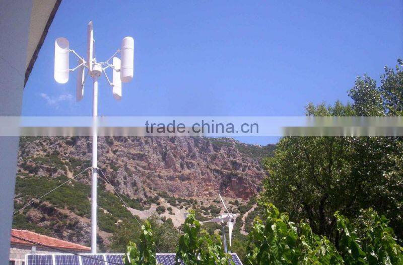 500W 12V 24V 48V small vertical axis wind turbine generator system for home use