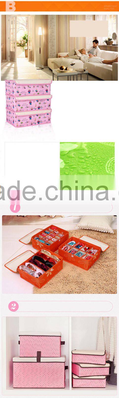 3Pcs oxford fabric Sock Bra Underwear Closet Drawer Organizer Storage Box