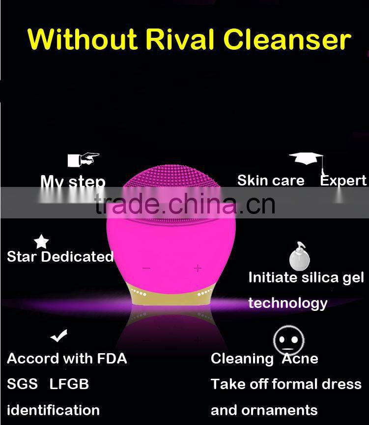 Factory price Silicone face and brush artifact electric beauty instrument cleansing device