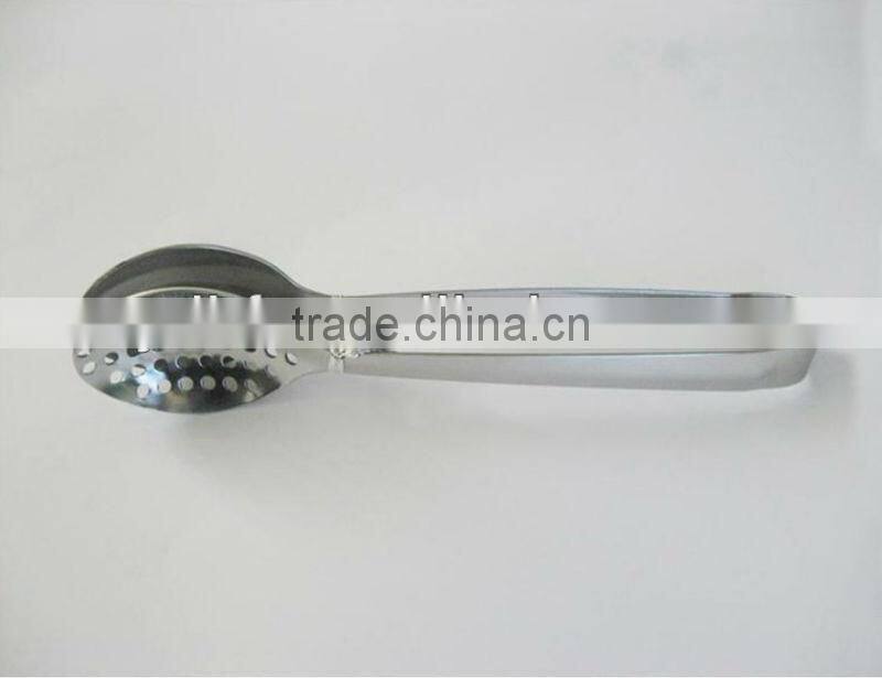 HF275 stainless steel food tongs with slotted spots,metal serving tongs