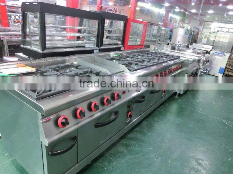 Factory price gas commercial pasta cooker with cabinet for resturant and hotel