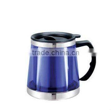 Wide mouth RED Tumbler Fluctuation double loop Auto mug Bell Double wall Eco-friendly auto travel cup mug