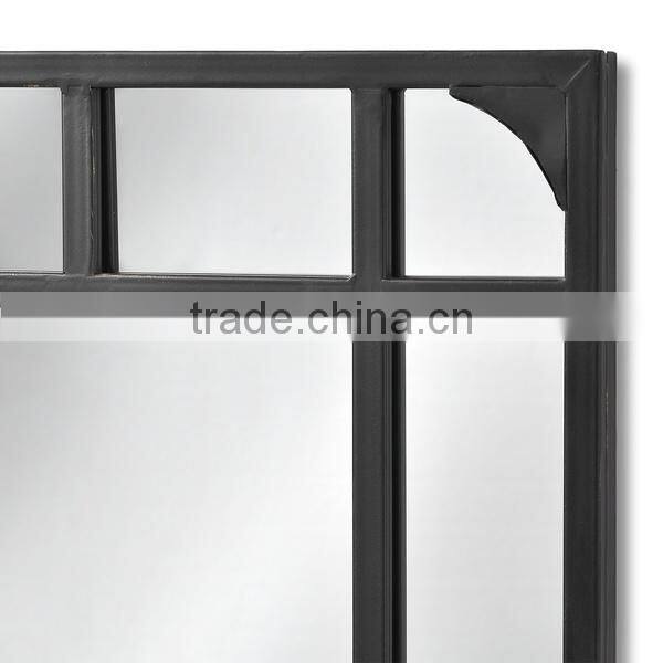 Tall rectangular iron garden mirror