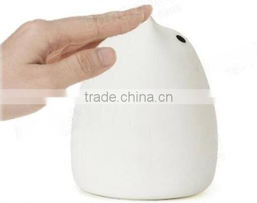Rechargeable Color Changeable Silicone LED Sensitive Tap Control Night Light for Home