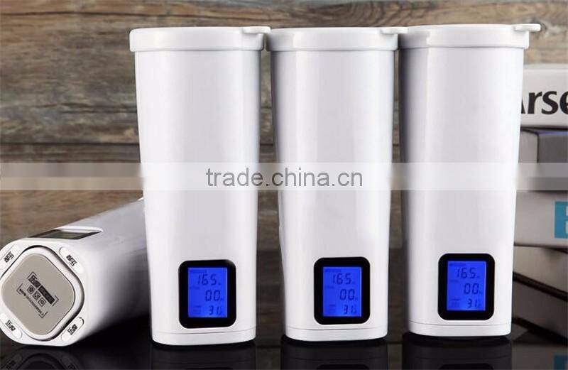 The music of the smart glass USB stainless steel Automatic reminding thermal insulation Cup Intelligent display glass