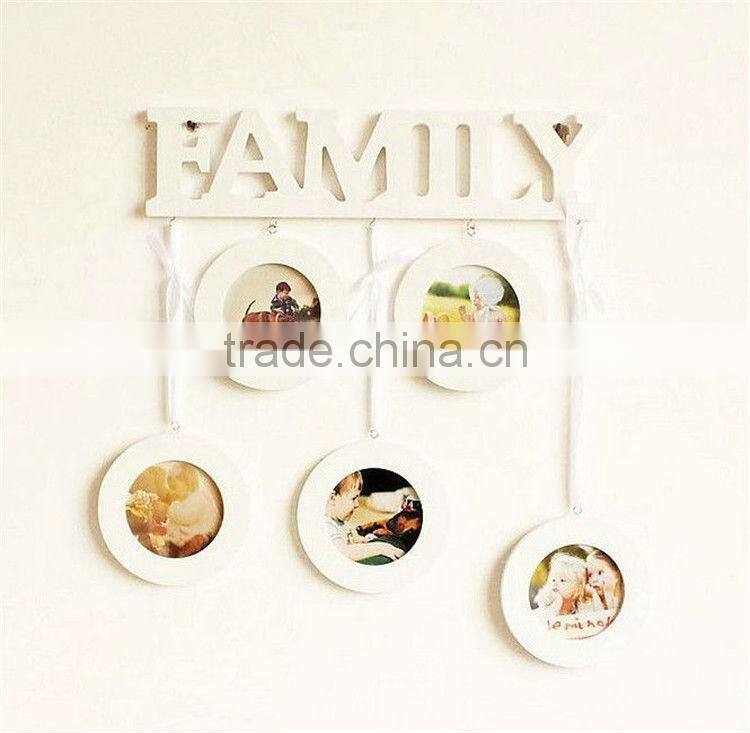 Wooden Antique Photo Frameswiht Funny Face Photo Frame White Color