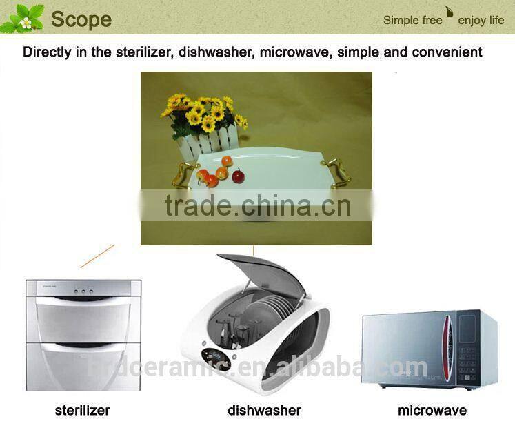 2015 hot sale stock Ceramic Plates With Handles