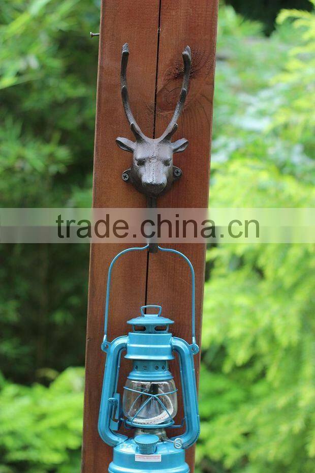 European style antique cast iron deer head wall hook