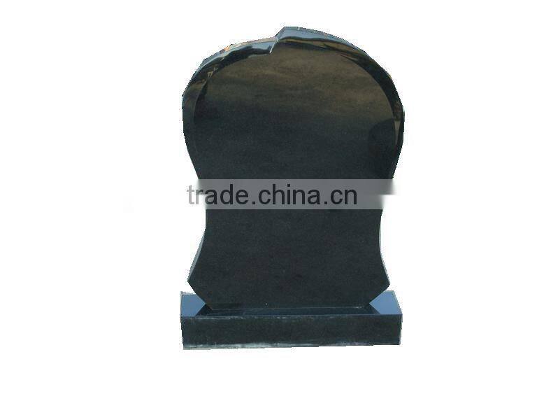 Western Style Carved Black Stone Black Tombstone