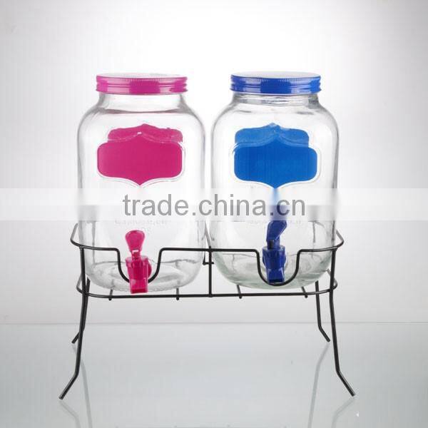 135oz glass dispenser place part paper orange transfer with orange tap