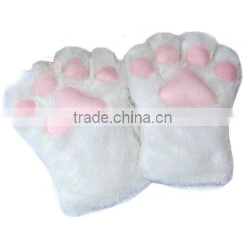 Anime Cosplay Party Costume Cute Cat Bear Plush Paw Claw Gloves
