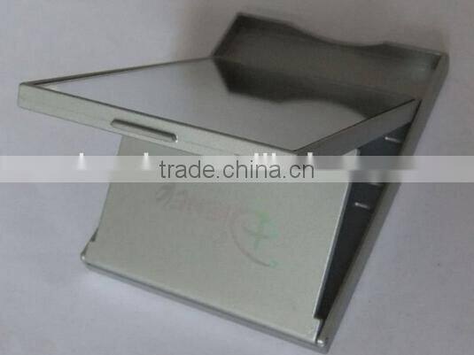 Plastic portable desktop make up mirror custom logo gift pocket mirror