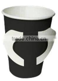 4oz with handle disposable black paper drinking & coffee cup supplier
