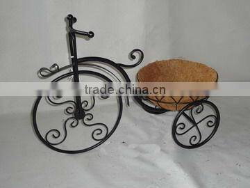 bicycle plant holder with coconut