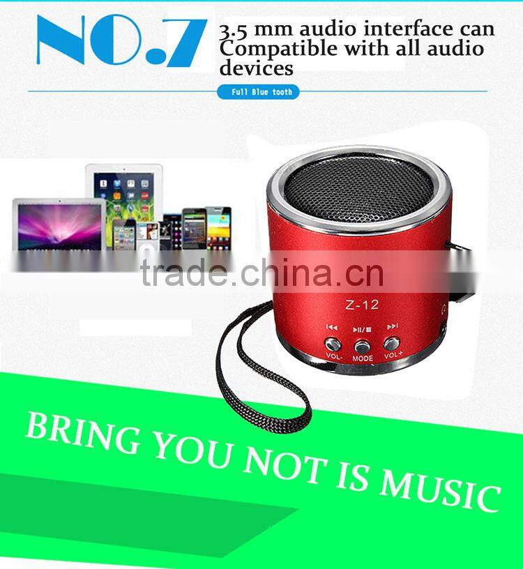 Multi-function portable mini speaker supports FM/ TF Card/ USB/ 3.5mm jack audio device