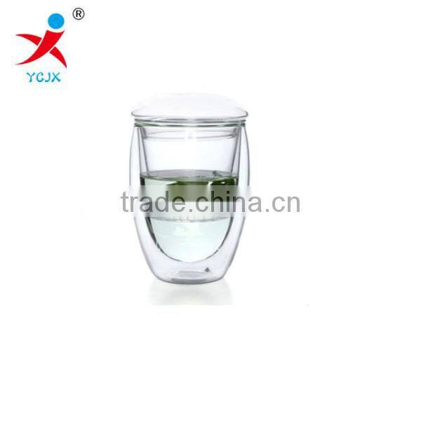 Transparent double insulation resistance glass separation egg-shaped glass tea tea cup insulation cold drink cup home