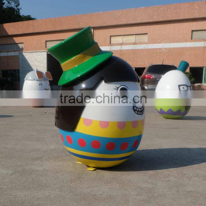 Egg girl mascot figurine for Easter or park decoration