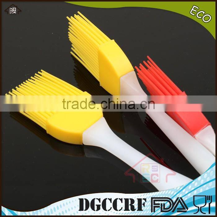 NBRSC colorful silicone BBQ brush set of 3 with plastic handle