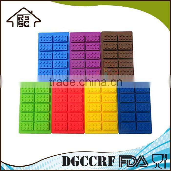 NBRSC 2pcs Silicone Ice Cube Tray Mold Building Brick Chocolate Baking Mold