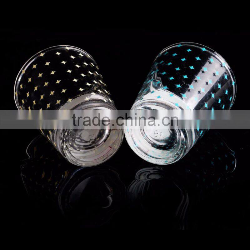 transparent custom silk decal printing glass mug for drinking