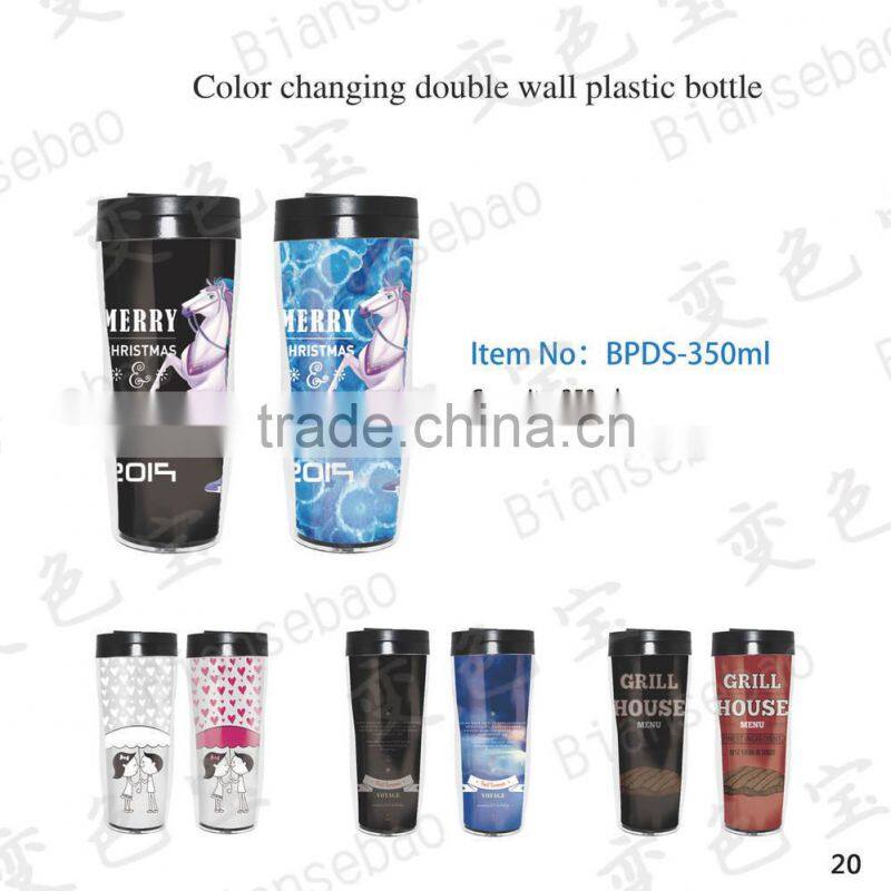 cold color changing PS plastic cup 11 oz with customized
