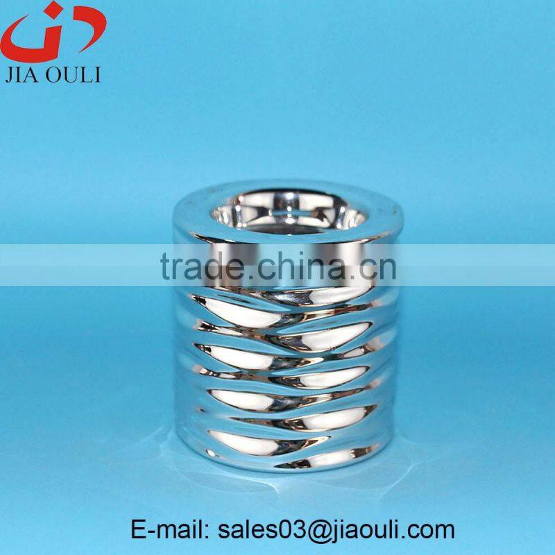 BSCI Audit Factory New design dimple ball shape White Ceramic tea light holders