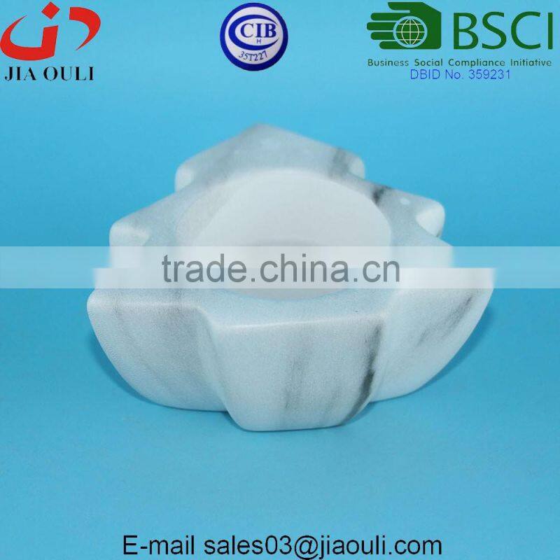 Christmas Tree shape Marble color Ceramic Candle Jar