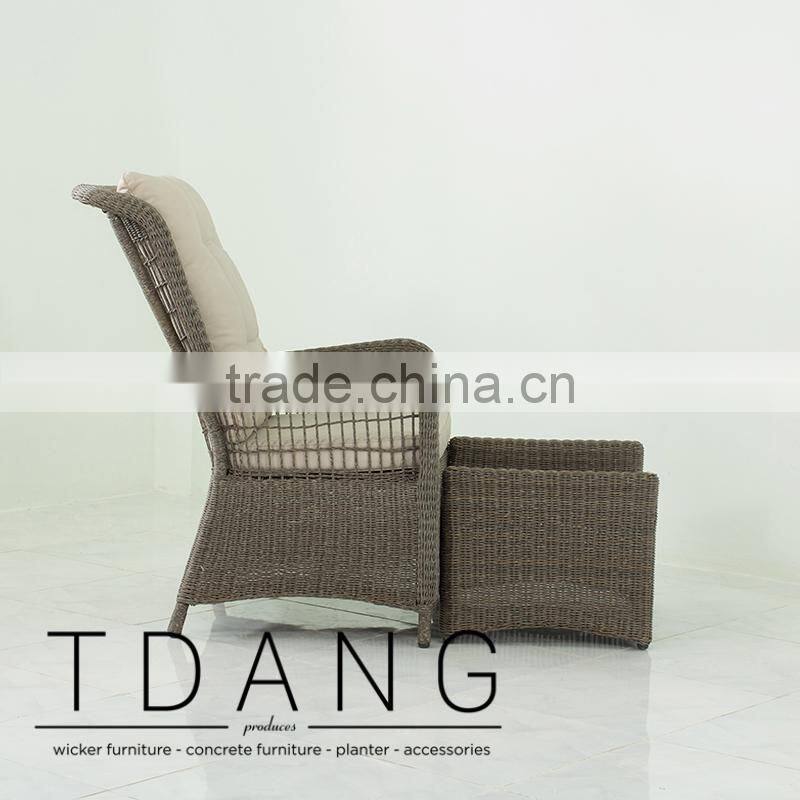 Elise Relax Wicker Chair with Ottoman - Outdoor Rattan Furniture