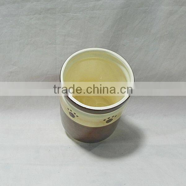 Column Brown Ceramic Dog Treat Jar